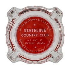 Vintage Glass Marketing Ashtray / Stateline Country Club / Stateline Nevada NV picture