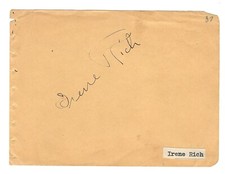 ACTRESS IRENE RICH AUTOGRAPH ON ALBUM PAGE picture
