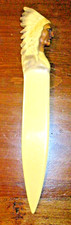 Antique Vintage Celluloid Letter Opener Native American Indian 9 1/4