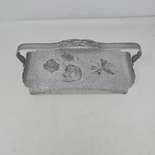 VTG Rodney Kent Hors D'oeuvres Tulip Tray Hand Wrought Hammered Aluminum 420 picture