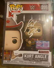 WWE Cowboy Kurt Angle Funko Pop Signed w/ Fanatics COA and Hologram Protector picture