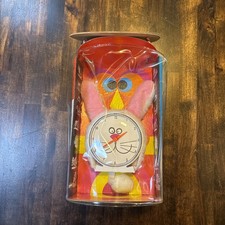 Vtg 70s Westclox Animal Clockers Kids Alarm Clock Funny Bunny Fuzzy Rare picture