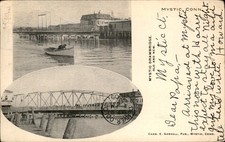Mystic CT Drawbridge Mystic River Chas E. Gaskell c1900 Private Mailing Card bhn picture