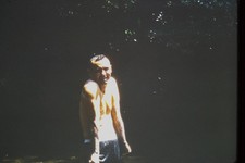 c1970's Kodachrome 35mm Slide, Man Swimming Dark Water Outdoors summer mid picture