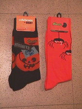 Halloween HERSHEY'S & REESE'S Peanut Butter Cups Ad Logo SOCKS pumpkin SPIDER picture