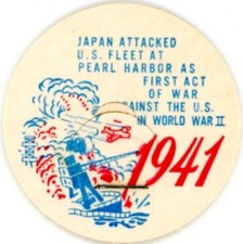 Milk Cap- 1941 - Japan Attacked US Fleet at Pearl Harbor - World War II -history picture