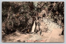 Vintage 1911 Waterfall at Arima near Kobe Japan Postcard Hand-Colored RPPC picture