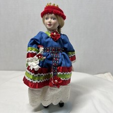 Vintage Astrid-A Bride of Sweden Bisque Porcelain 9” Doll Traditional Dress picture