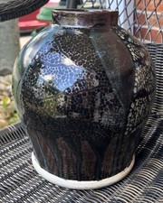 Vintage Gallo de Oro  GTO Mex 11” Multi-glazed Urn/vase studio pottery picture