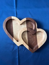 Handmade Heart Shaped Wooden Valet Sapele and Oak Woods picture