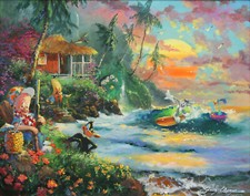 Warner Brothers-LE Canvas Signed Jame Coleman-Paradise Season-Bugs/Daffy+MORE picture
