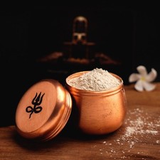 Isha Life Large Copper Vibhuti Box Sacred Trishul Design For Spiritual Use picture