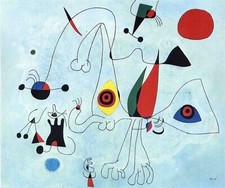 Woman and Birds at Sunrise : Joan Miró : 1946 : Archival Quality Art Print 11x17 picture