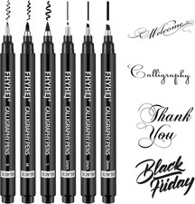 New 6 Pcs Calligraphy Pens For Writing Hand Lettering Drawing Art Marker Set New picture
