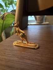 Kangaroo Figurine Sculpture Figurine Gold Tone Australia 3cm by 3cm GREAT SHAPE picture