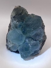 Beautiful Blue Fluorite Crystals on Smoky Quartz with Calcite Combo picture