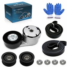 Serpentine Belt Tensioner & Idler Pulley Kit with 2 Belts for Maserati Ghibli... picture