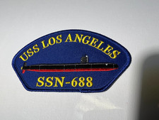 US NAVY USS LOS ANGELES (SSN-68) HAT PATCH MEASURES 5 AND 1/4 X 3 INCHES picture