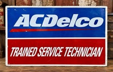 AC DelcoTrained Service Technician Garage Gas Oil Advertising Sign picture