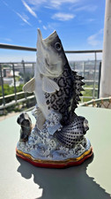 Jingdezhen Chinese Porcelain Carpa Fish Figurine FIGURE VINTAGE ORIG 32 CMS picture
