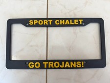 Vintage Sport Chalet USC Trojans Go Trojans License Plate Frame NOS picture