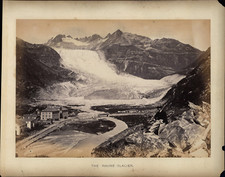 Switzerland, Alps, Gletsch, Rhone Glacier Vintage Albums Print Albumi Print picture