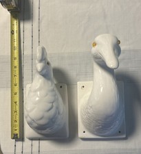 Vintage Designed Himark Giftware Ceramic Duck & Rooster Wall Mounted Hooks picture