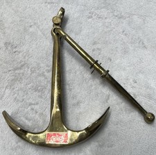 Vtg Brass Ship Anchor Nautical Decor Hook Paperweight Desk 9” BEL England picture