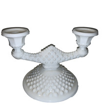 1 candle holder with spot for 2 candles Milk Glass Candle Holders picture
