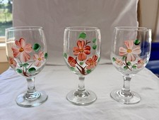 Vintage Set of 12 Franciscan Desert Rose Hand Painted Wine/Water Glassware picture