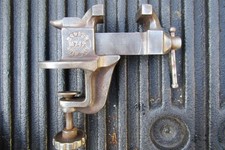 Vintage Modern M742 clamp-on bench vise with a built-in anvil, picture