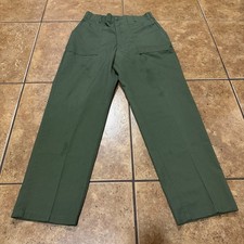 VTG OG-507 Pants Fatigues Army 1970s Military Trousers 32x31 Green Vietnam 107 picture