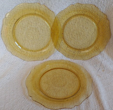 (3) Federal Amber Patrician Spoke Yellow Depression Glass 11