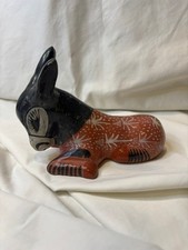 Vintage Mexican Tonola Pottery Donkey Burro Figurine picture