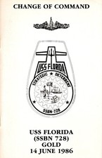 USS Florida SSBN 728 (Gold Crew) Change of Command pamphlet 1986 picture