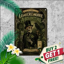 Vintage Absinthe Cafe Tin Sign Classic French Herbal Spirit Metal Plaque picture