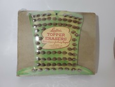 Vintage Linton's Topper Erasers Store Card Complete With Box 72 Erasers Top Hat  picture