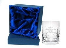Personalised CR2 Engraved Crystal Whisky Mixer Glass in Silk Linned Gift Box picture