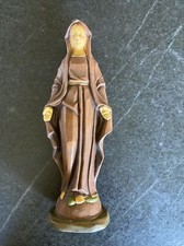 VNTGE Enesco Japan Virgin Mary Madonna Religious Figurine Statue 9.5” Tall Gold picture
