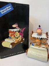 1990s WB Studio Store Hanna Barbera Flintstones Family Car Cookie Jar Box CIB picture