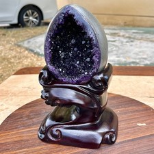 2.38LB A+ Natural Rare Uruguayan amethyst dragon egg cave decoration picture