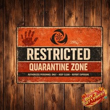 Zombie Warning Durable Fade Resistant Wall Decor Metal Tin Sign 8x12 picture