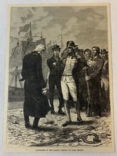 1880 magazine engraving ~ DANISH SURRENDER TO LORD NELSON picture