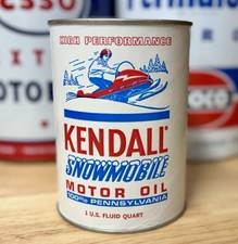 Rare Vintage NOS Kendall Snowmobile Motor Oil Can Quart FULL picture