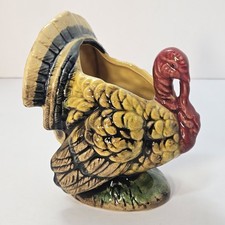 Vintage 1950s MCM Napcoware Tom Turkey Planter Vase Thanksgiving Japan 7483  picture