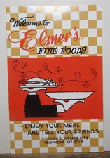 Vintage Elmer's Fine Foods breakfast/lunch menu, Long Beach, California picture