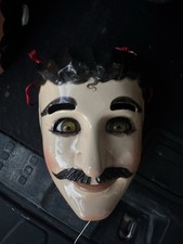 El Copero Mexican Carnival Mask Handmade Tlaxcala Mexico Folk Art w/ Box picture