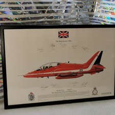 Large Red Arrows Hawk 1998 Hand Signed Professional Framed Limited Edition Print picture