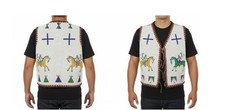 Powwow Regalia Vest Old American Sioux Tribal Beadwork Beaded Detail Boho NBV112 picture