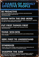 7 Habits Of Highly Effective People Funny Wall Tin Metal Signs Home Décor Poster picture